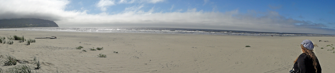 Karen Duquette on the beach in Seaside, Oregon