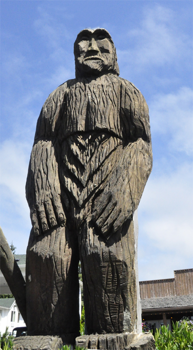 a standard stoop-shouldered half-human with an owl-like face Bigfoot