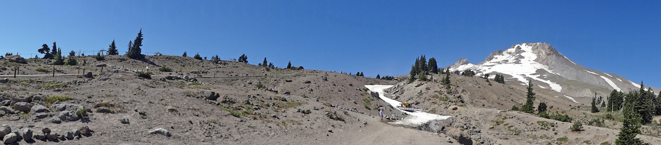 A panorama of Mount Hood.