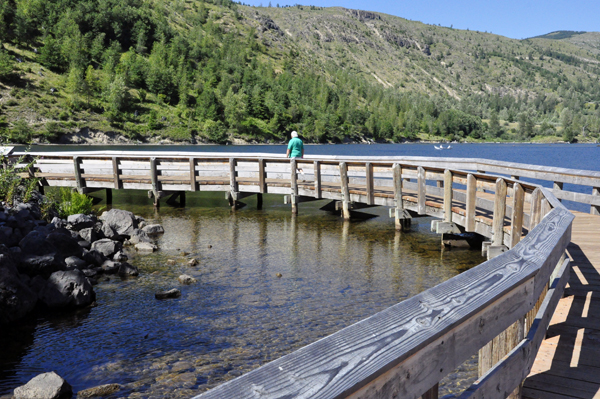 Lee Duquette on the boardwalk at Coldwater Lake