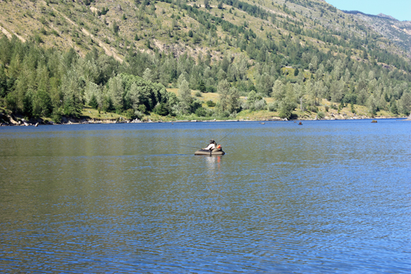 fishing from a float tube