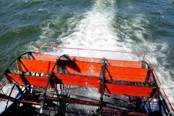 the paddlewheel and wake