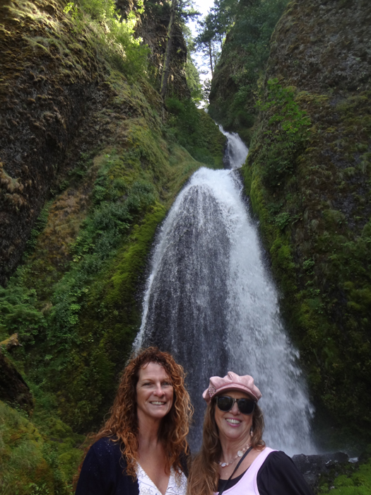 Karen Duquette and her sister Ilse at Wahkeena Falls