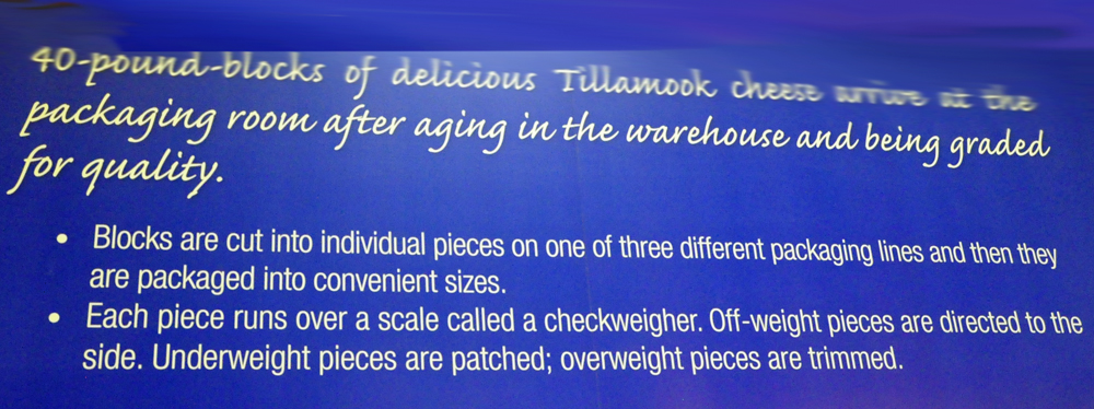 sign about Tillamook cheese