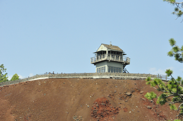 the working Fire Lookout atop Lava Butte