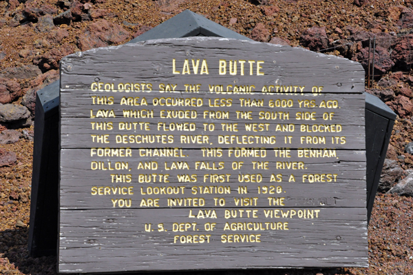 the sign about Lava Butte