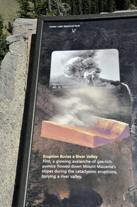 sign about Mount Mazama's eruption