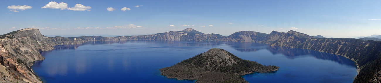 panorama of Crater Lake and Wizard Island