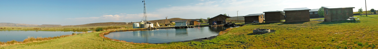 panorama of the two hot springs ponds