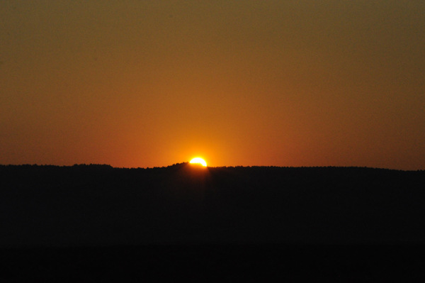 sunset right behind the RV of the two RV Gypsies