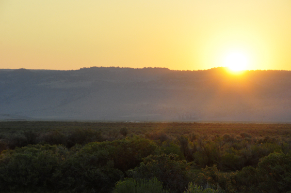 sunset right behind the RV of the two RV Gypsies