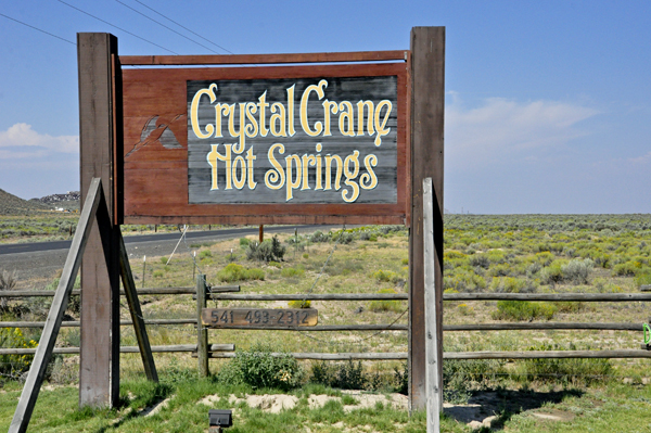 Crystal Crane Hot Springs sign
