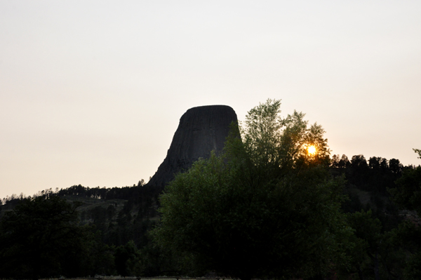 Sunset at A behind Devils Tower