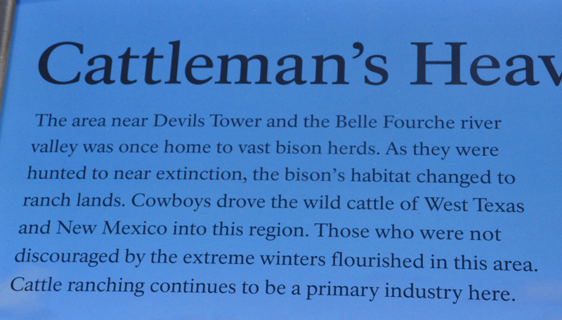history sign about Cattleman's Heaven