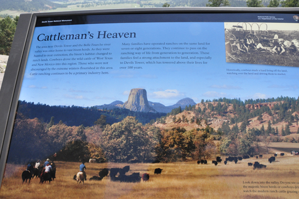 history sign about Cattleman's Heaven