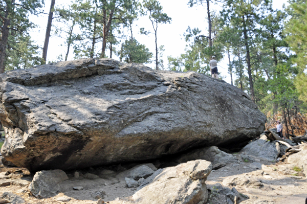 a big boulder people climb on