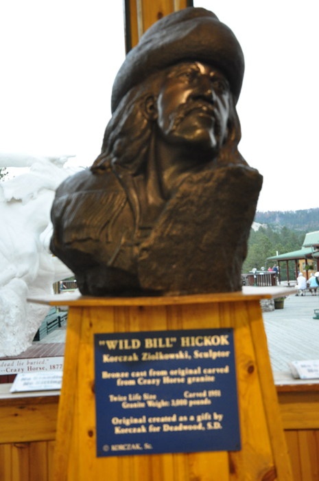 Wild Bill Hickok bust in the Welcome Cenbter