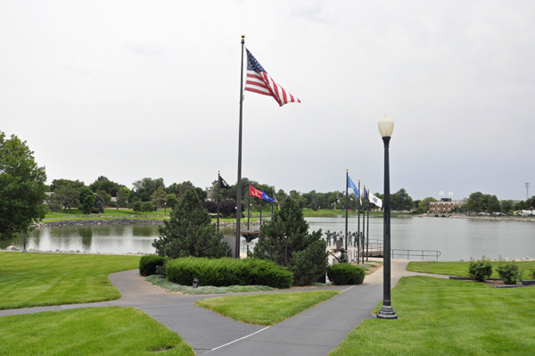 memorial monuments as viewed from the road