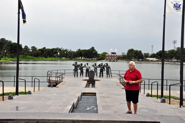 Lee Duquette at the World War II Memorial in Pierre SD