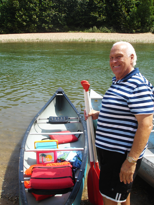 Lee Duquette ready to board the canoe