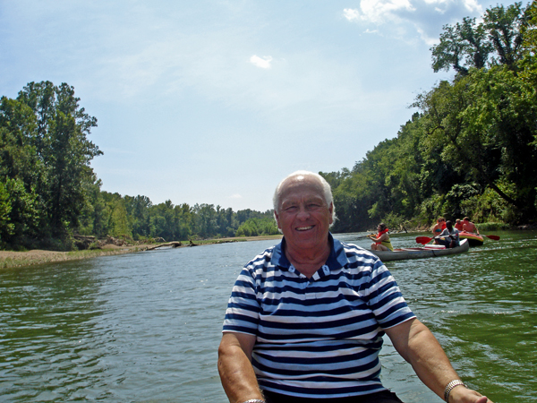 Lee Duquette in the canoe