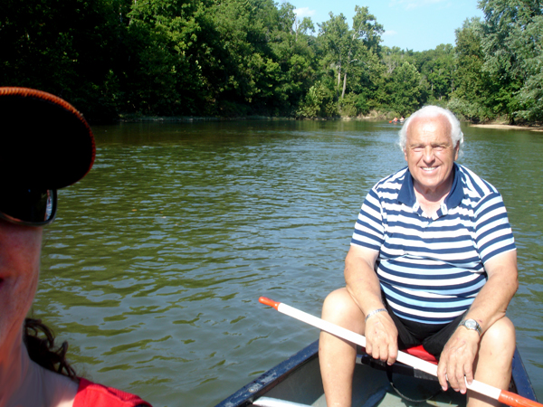 Lee Duquette in the canoe