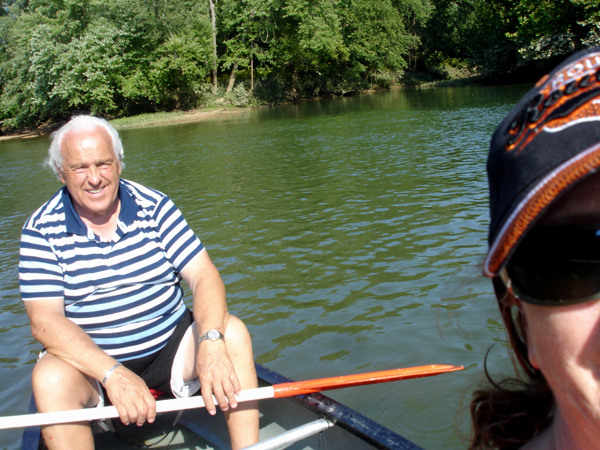 Lee Duquette in the canoe