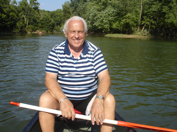 Lee Duquette in the canoe