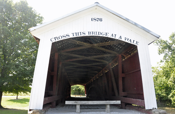 covered bridge at the Ernie Pyle Rest Area