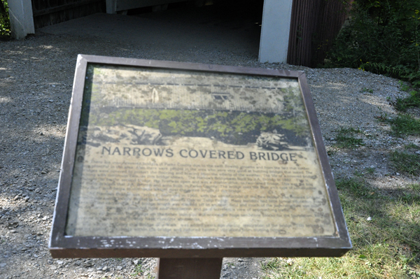 Narrows Covered Bridge informative sign