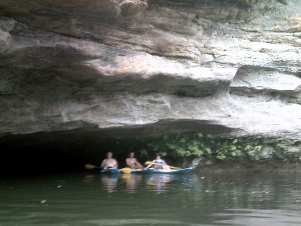 Lee, Terry and Karen under the cave