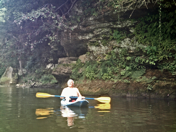 Lee Duquette in his kayak