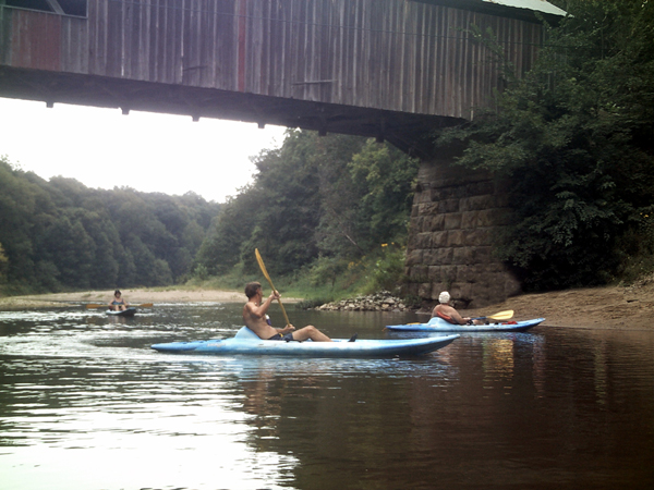 approaching?Cox Ford Covered Bridge