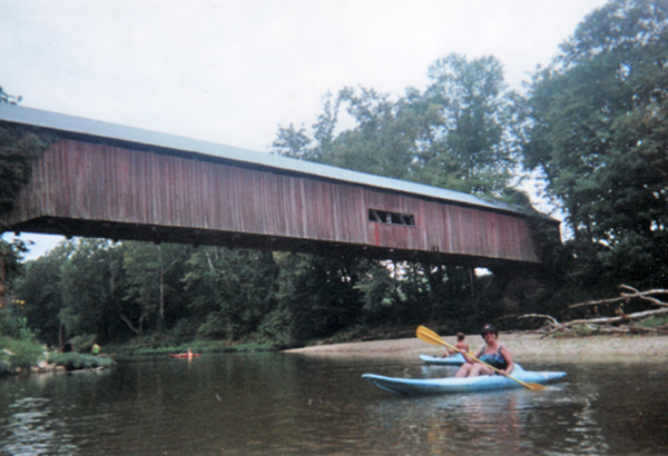 approaching?Cox Ford Covered Bridge