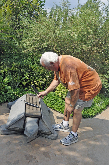 Lee Duquette plays the different musical instruments in the Music Maze area.