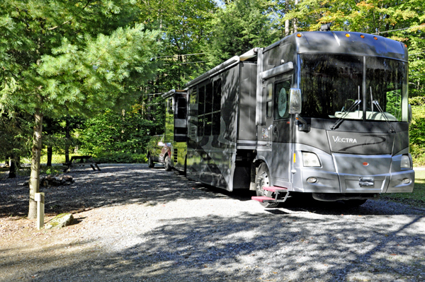 the RV of the two RV Gypsies at Kinzua East KOA