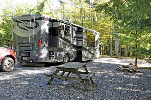 the RV of the two RV Gypsies at Kinzua East KOA