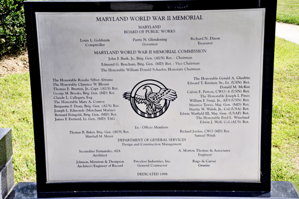 Maryland WW II memorial sign