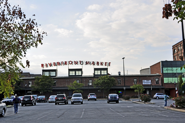 parking lot for the Riverfront Market