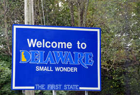 Welcome to Delaware sign