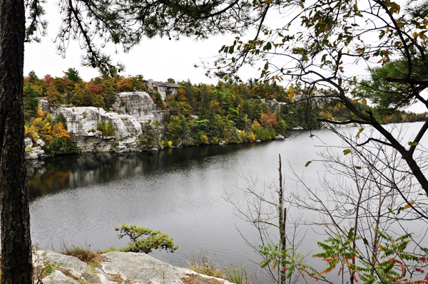 Fall foliage on Lake Minnewaska