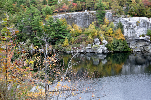 Fall foliage on Lake Minnewaska