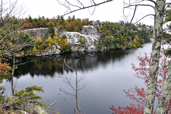 Fall foliage on Lake Minnewaska