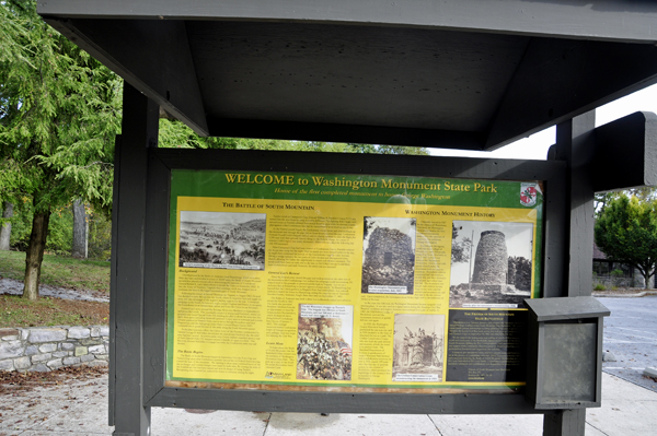 Welcome to Washington Monument State Park sign