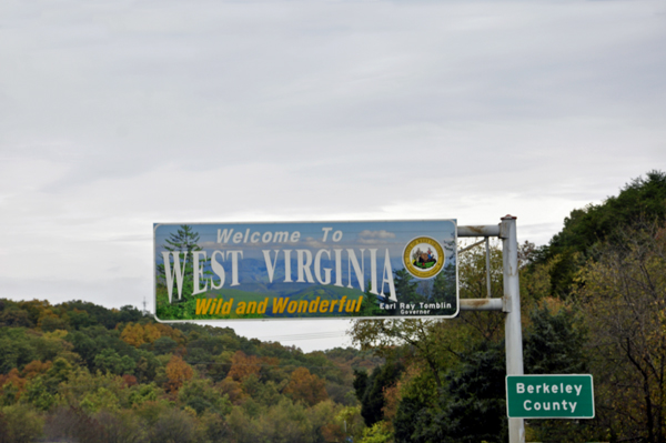 Welcome to West Virginia sign