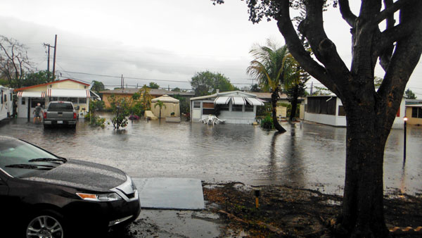 flooded streets in Deerfield Beach, Florida