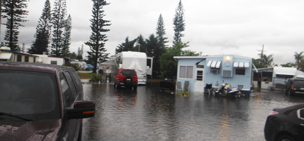 flooded streets in Deerfield Beach, Florida