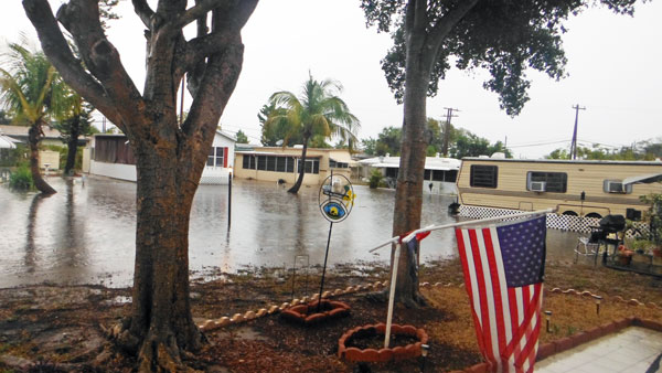 flooded streets in Deerfield Beach, Florida