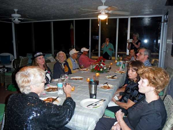 Karen Duquette and friends enjoying the meal