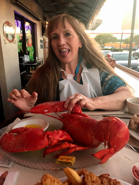 Karen Duquette and a 3-pound lobster